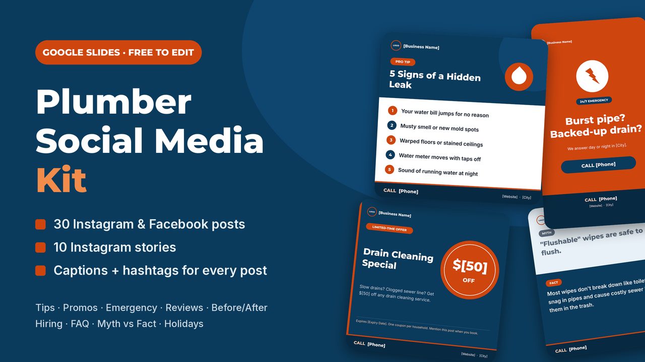 Plumber Social Media Kit cover