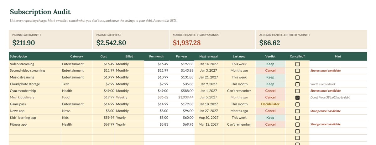 Fresh Start: Debt Payoff + Lean-Month Budget preview 3