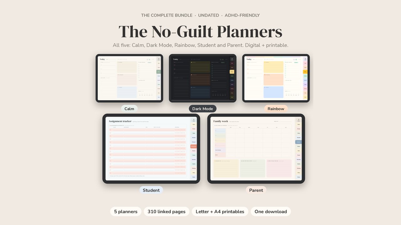 No-Guilt ADHD Planner Complete Bundle cover