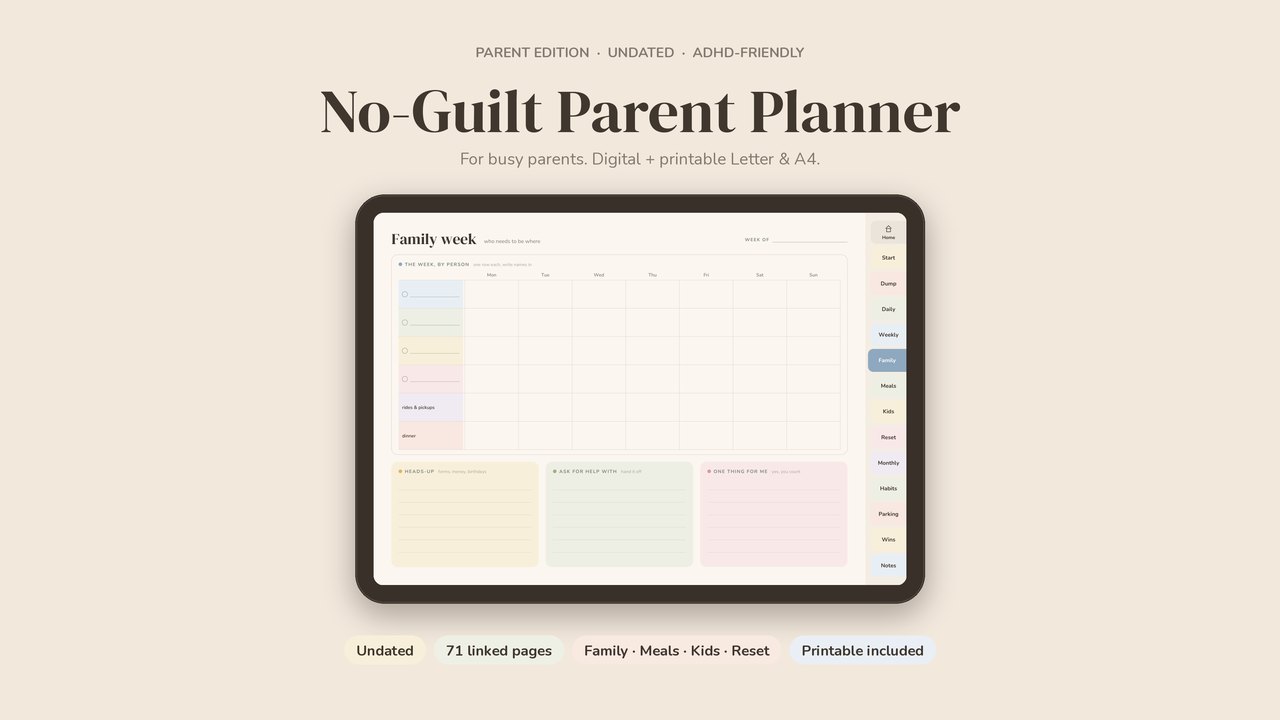 No-Guilt ADHD Parent Planner cover