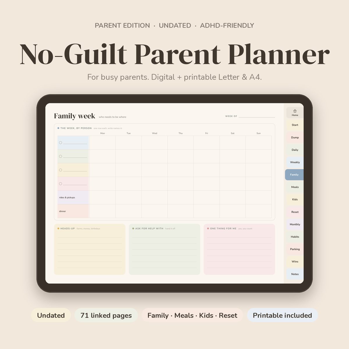 No-Guilt ADHD Parent Planner preview 1