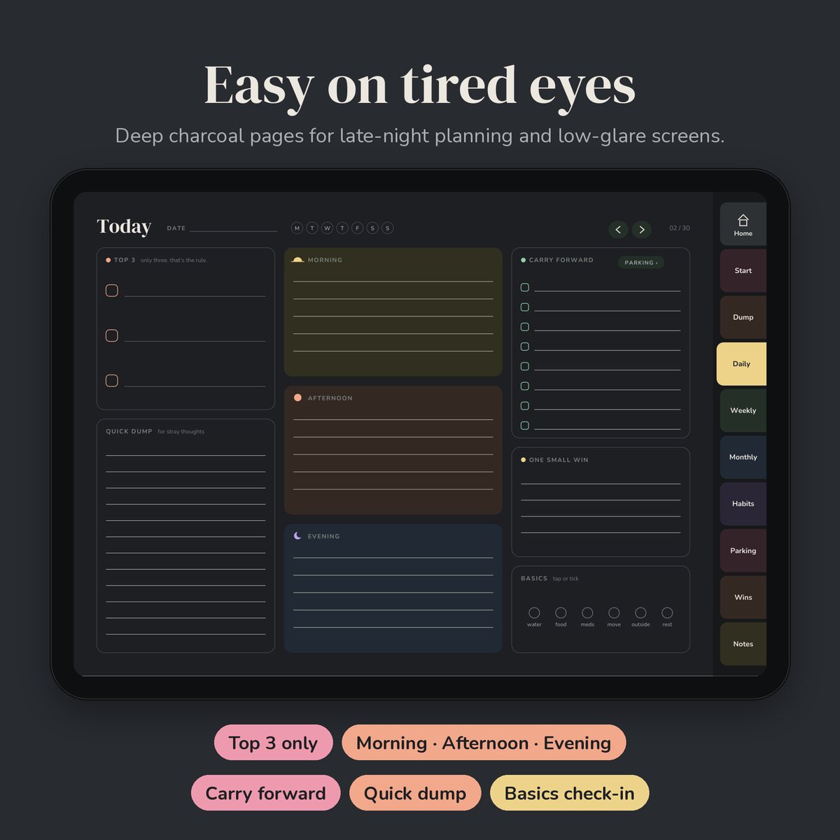 No-Guilt ADHD Planner, Dark Mode preview 2