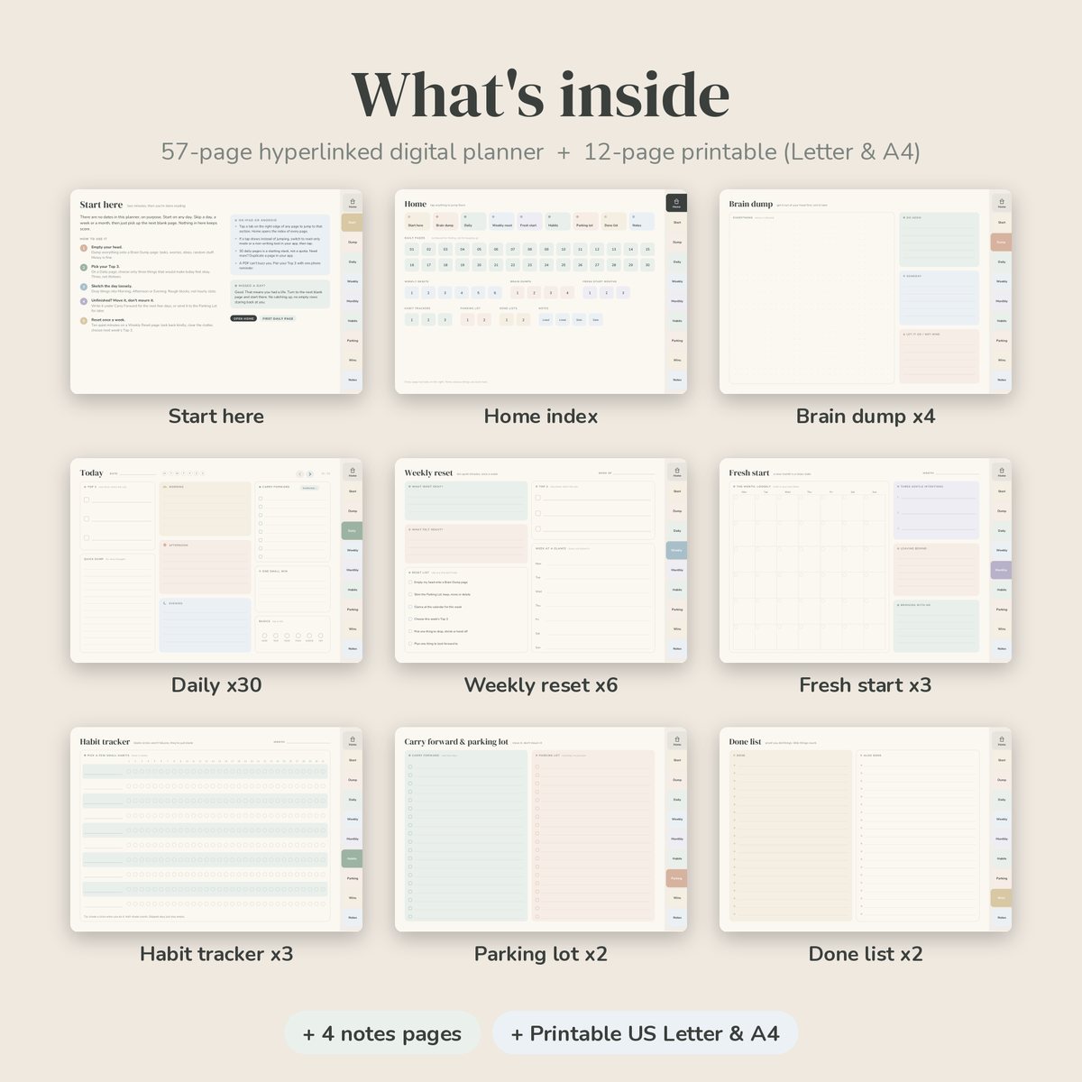 No-Guilt Undated ADHD Planner preview 4