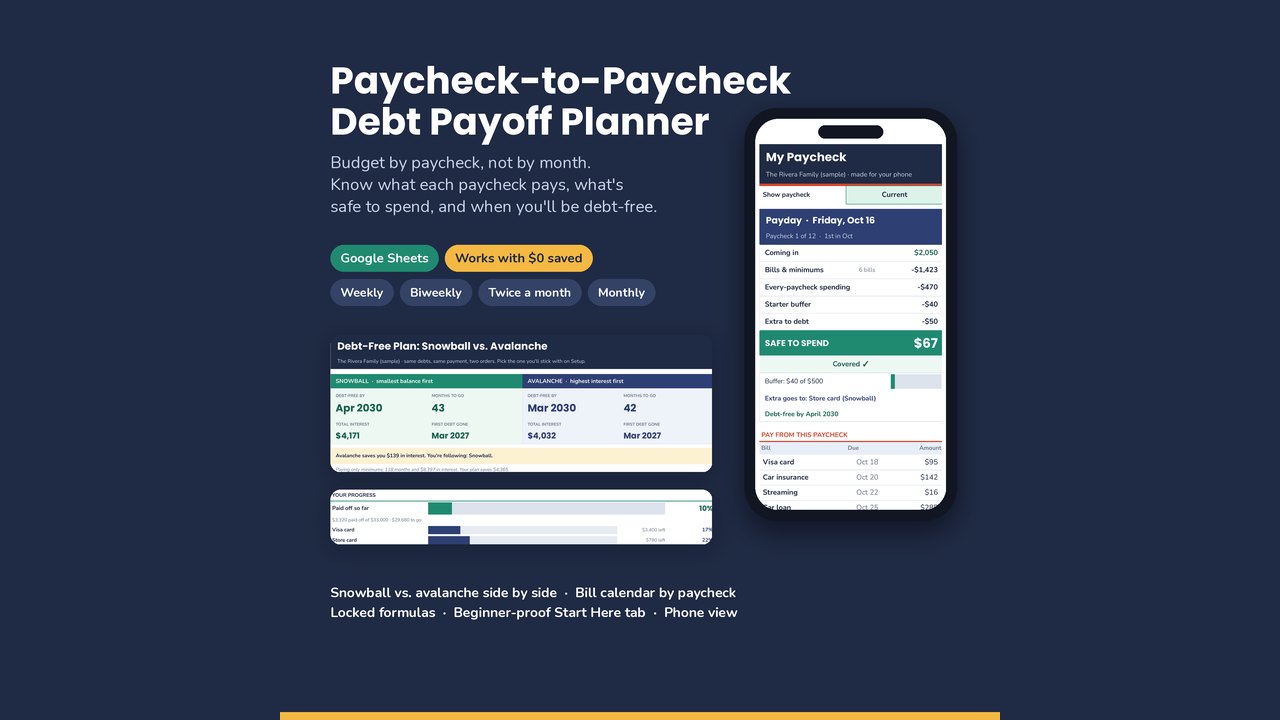 Paycheck-to-Paycheck Debt Payoff Planner cover