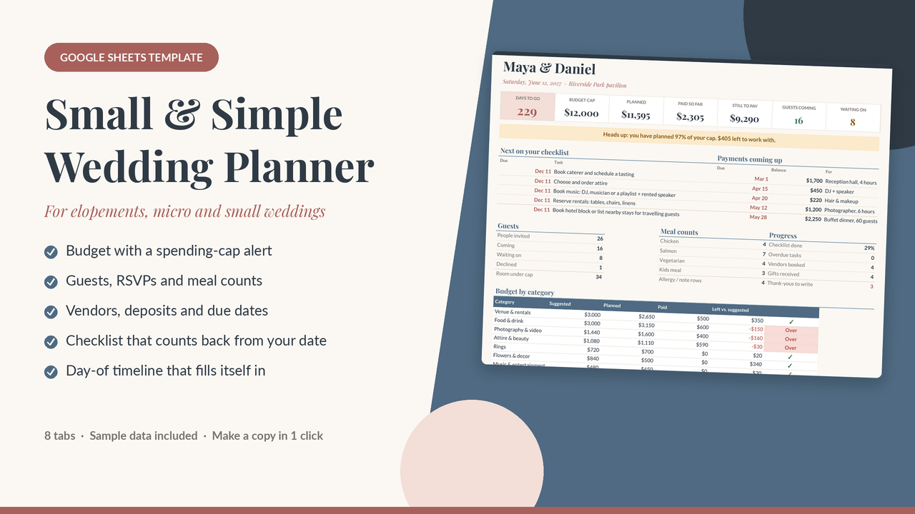 Small & Simple Wedding Planner cover